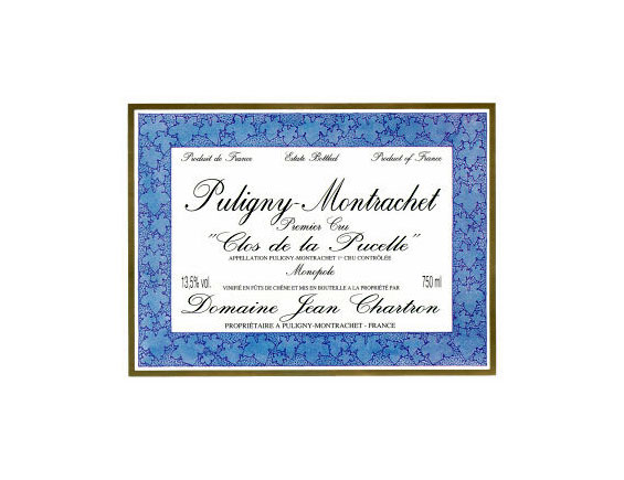 DOMAINE JEAN CHARTRON, PULIGNY MONTRACHET 1er CRU ''Clos de La Pucelle'' - Monopole - blanc 2003