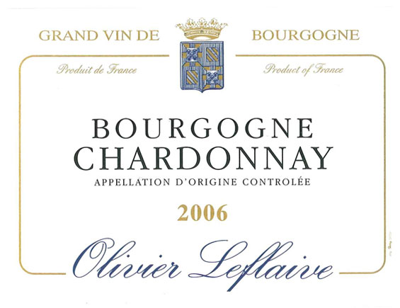 OLIVIER LEFLAIVE BOURGOGNE CHARDONNAY 2006 Blanc
