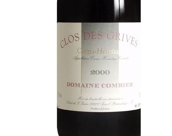 DOMAINE COMBIER CROZES HERMITAGE CLOS DES GRIVES rouge 2000