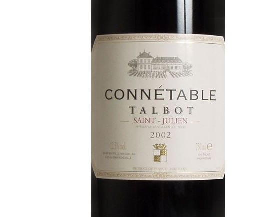 CONNETABLE TALBOT 2002 rouge, Second vin du Château Talbot