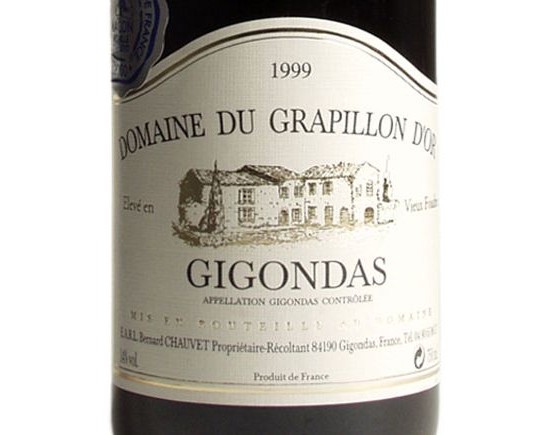 DOMAINE DU GRAPILLON D'OR GIGONDAS rouge 1999