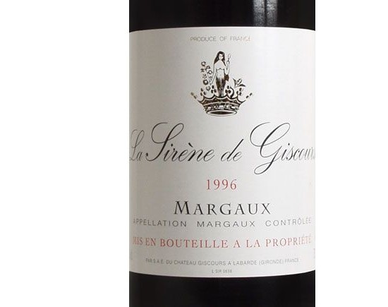 LA SIRÈNE DE GISCOURS rouge 1999, Second vin de Château Giscours