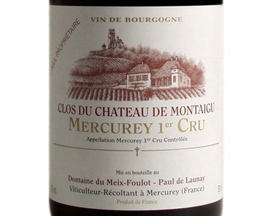 MERCUREY PREMIER CRU ''Clos du Château de Montaigu'' rouge 1998