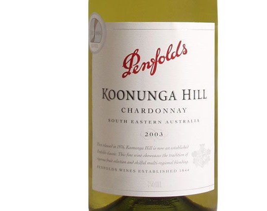 PENFOLDS KOONUNGA HILL ''CHARDONNAY'' blanc 2003