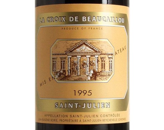 LA CROIX DE BEAUCAILLOU rouge 1995, Second vin du Château Ducru-Beaucaillou