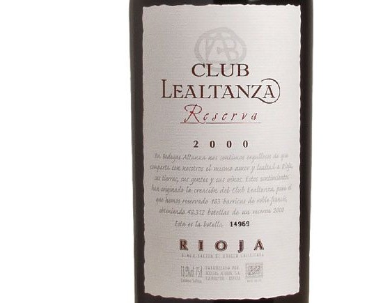 Bodega Altanza ''Club Lealtanza'' Rioja Reserva 2000 Rouge