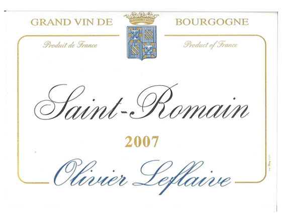 OLIVIER LEFLAIVE Saint Romain 2007 Blanc
