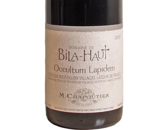 CHAPOUTIER DOMAINE DE BILA HAUT OCCULTUM LAPIDEM Côtes du Roussillon rouge 2007 1.5L