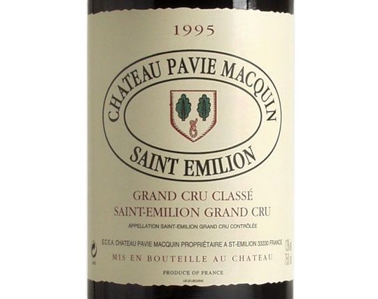 CHÂTEAU PAVIE MACQUIN rouge 1995