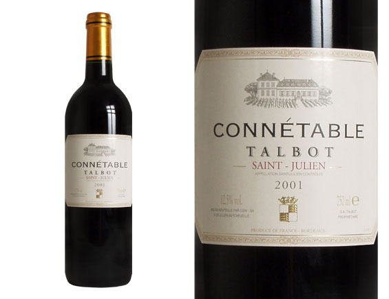 CONNÉTABLE TALBOT rouge 2001, Second vin du Château Talbot