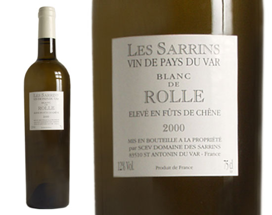 LES SARRINS BLANC DE ROLLE blanc 2000